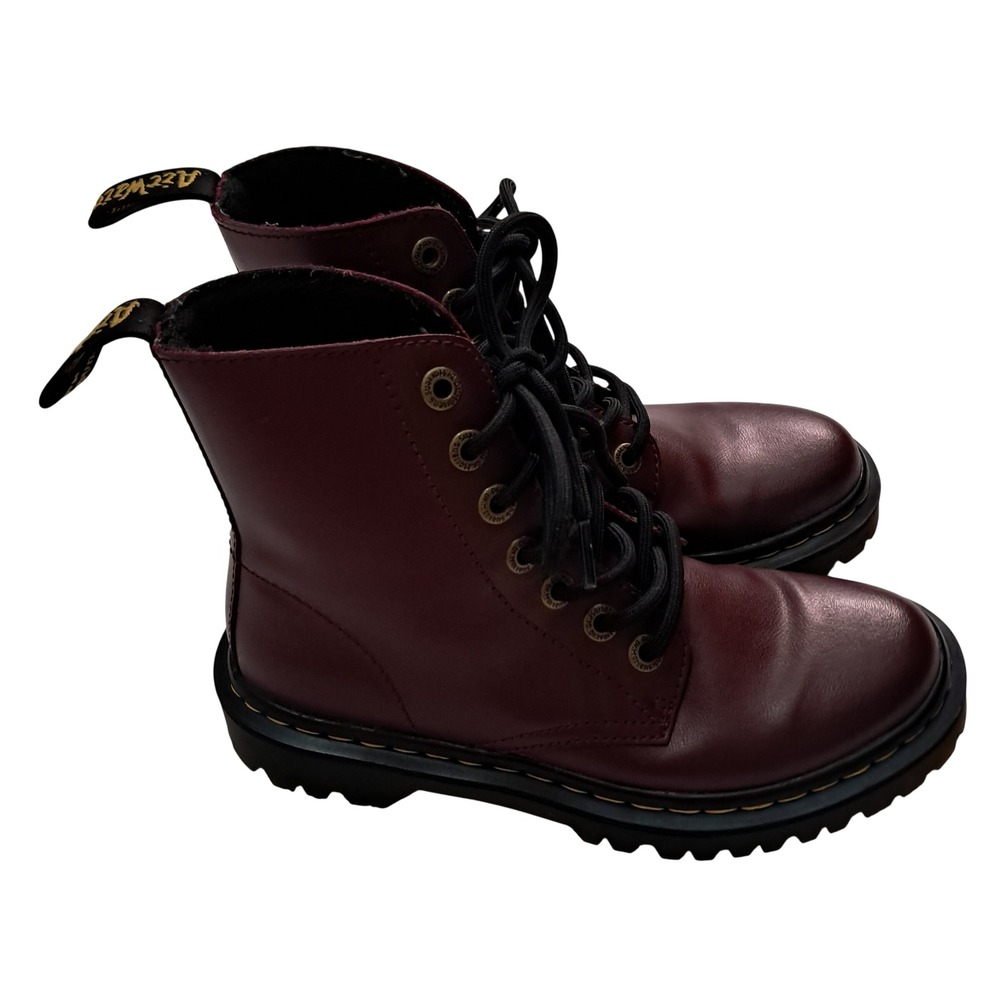 Dr. Martens‎ Combat Boots Women's 5 EU 36 Luana Lace Up Leather Cherry Red